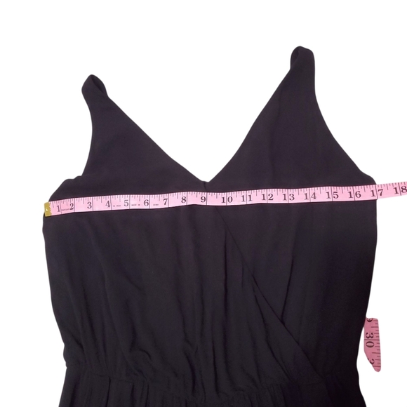 ZARA Black Tank jumpsuit Faux Wrap Pockets Lightweight M Minimalist Quiet Luxury - Picture 13 of 16